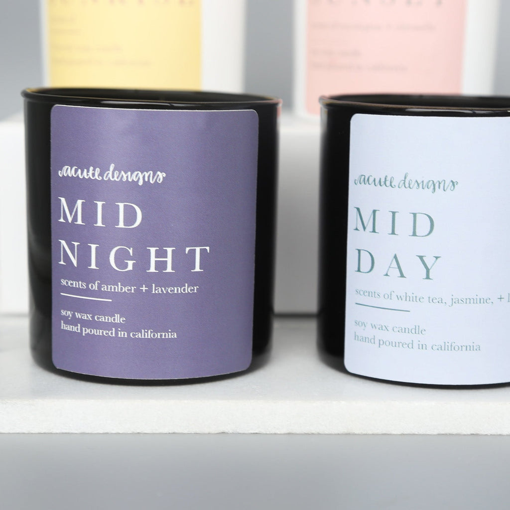 Day Long Candles - Luxe spa candles (black vessel), Scented Candles, Tumbler Candles