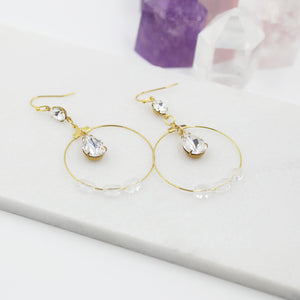Deco Swarovski Crystal Drop Statement Earrings