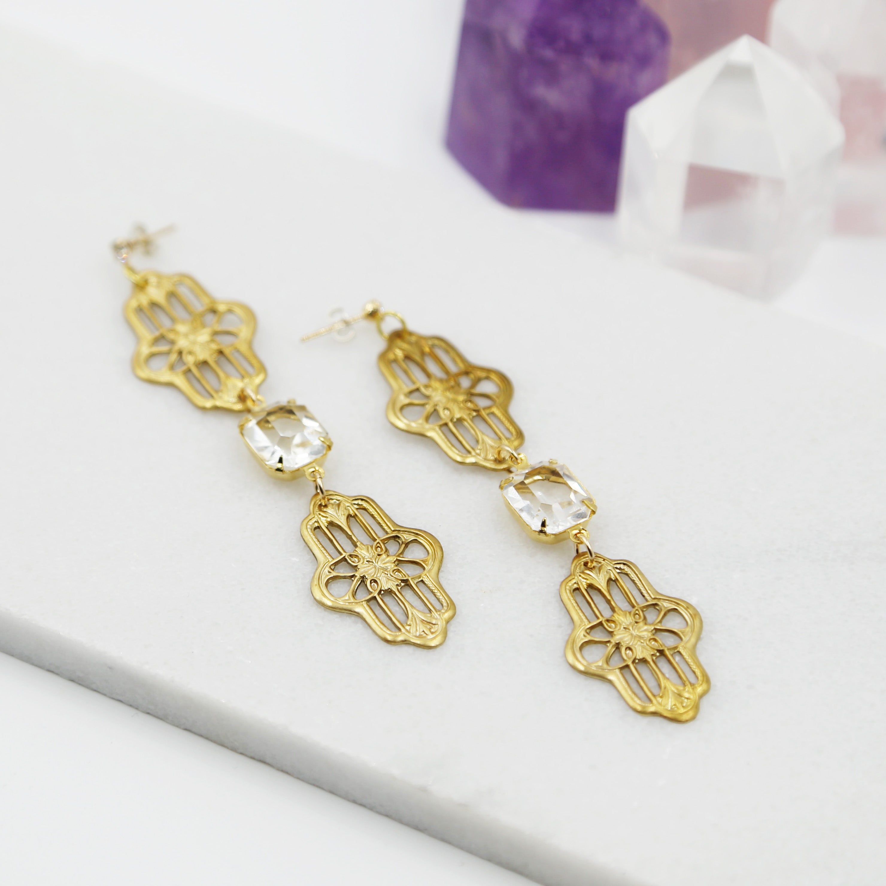 Art Deco Long Statement Earrings