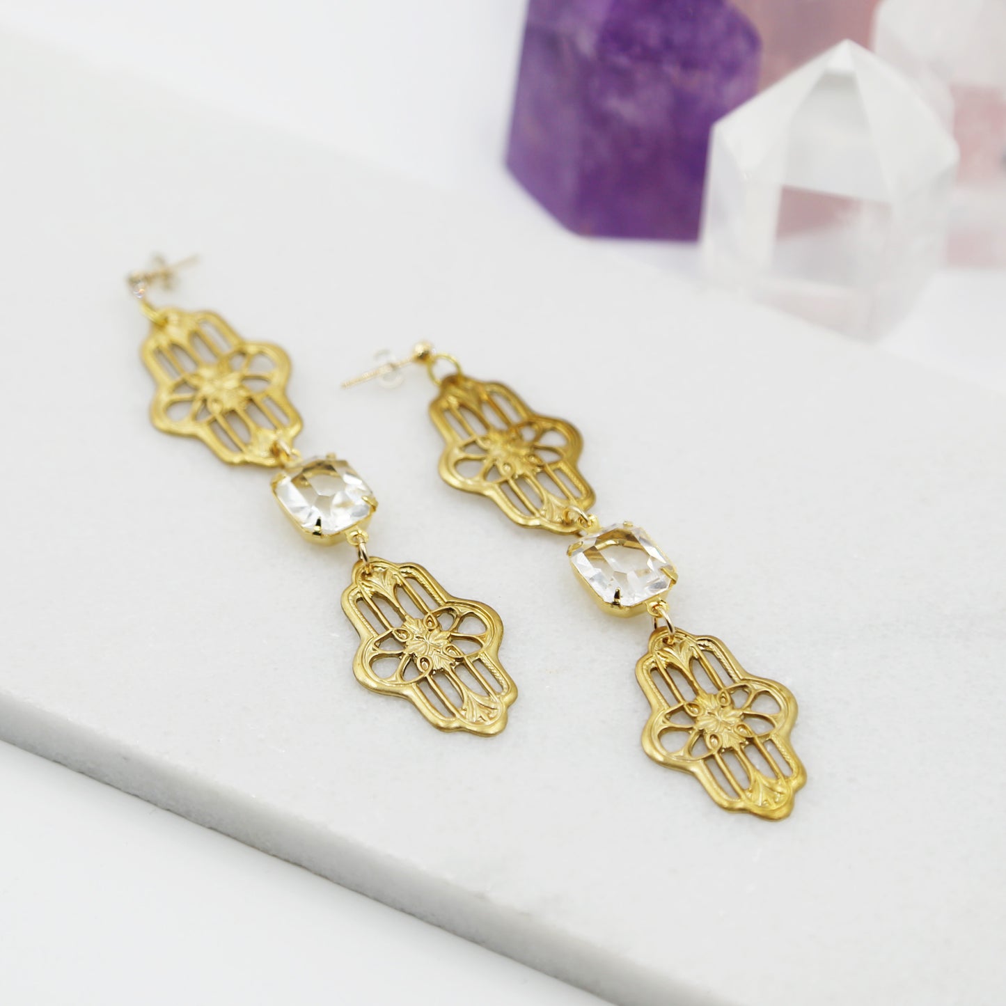 Art Deco Long Statement Earrings