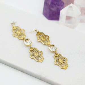 Art Deco Long Statement Earrings