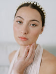 Pearl Double Band Headband, Crown, Hairpiece, Wedding Accessory, Bridal, Gold Wedding Head Piece, Hair Accessories, Headband