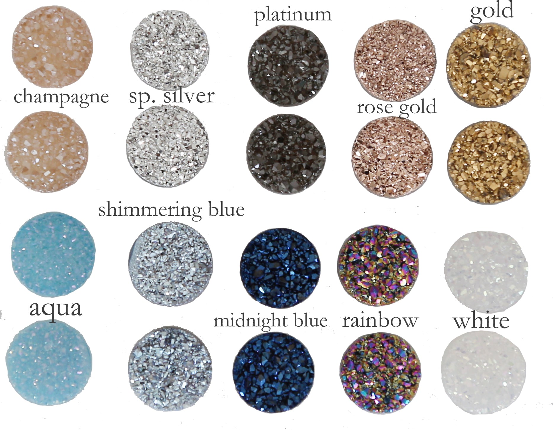 druzy gemstone colors