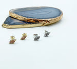 Navette Marquis Natural Druzy Stud Earrings