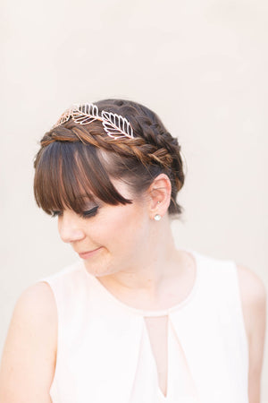 leaf wedding crown