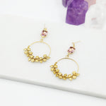 Amethyst and Floral Cluster Vine Statement Earrings