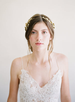 rose and pearl wedding headband