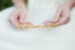 gold flower wedding headband