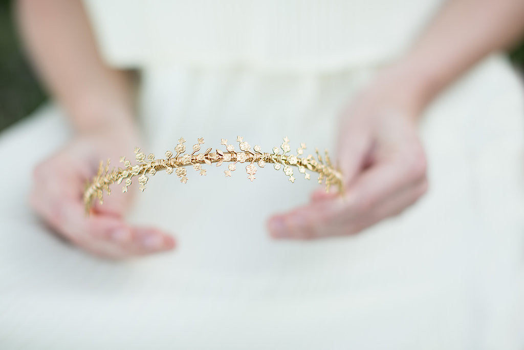 gold bridal headband