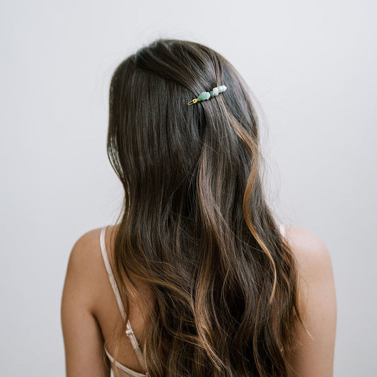 Gemstone Barrettes, Healing Crystals, Jade, Moonstone, Amethyst, Citrine, Aquamarine, Quartz, Hair Accessories, Clip