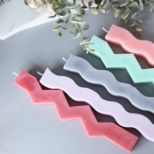 Geometric Pillar Candles - Wave and ZigZag