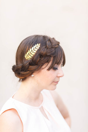 bridal hair comb gold