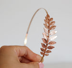 rose gold leaf headband