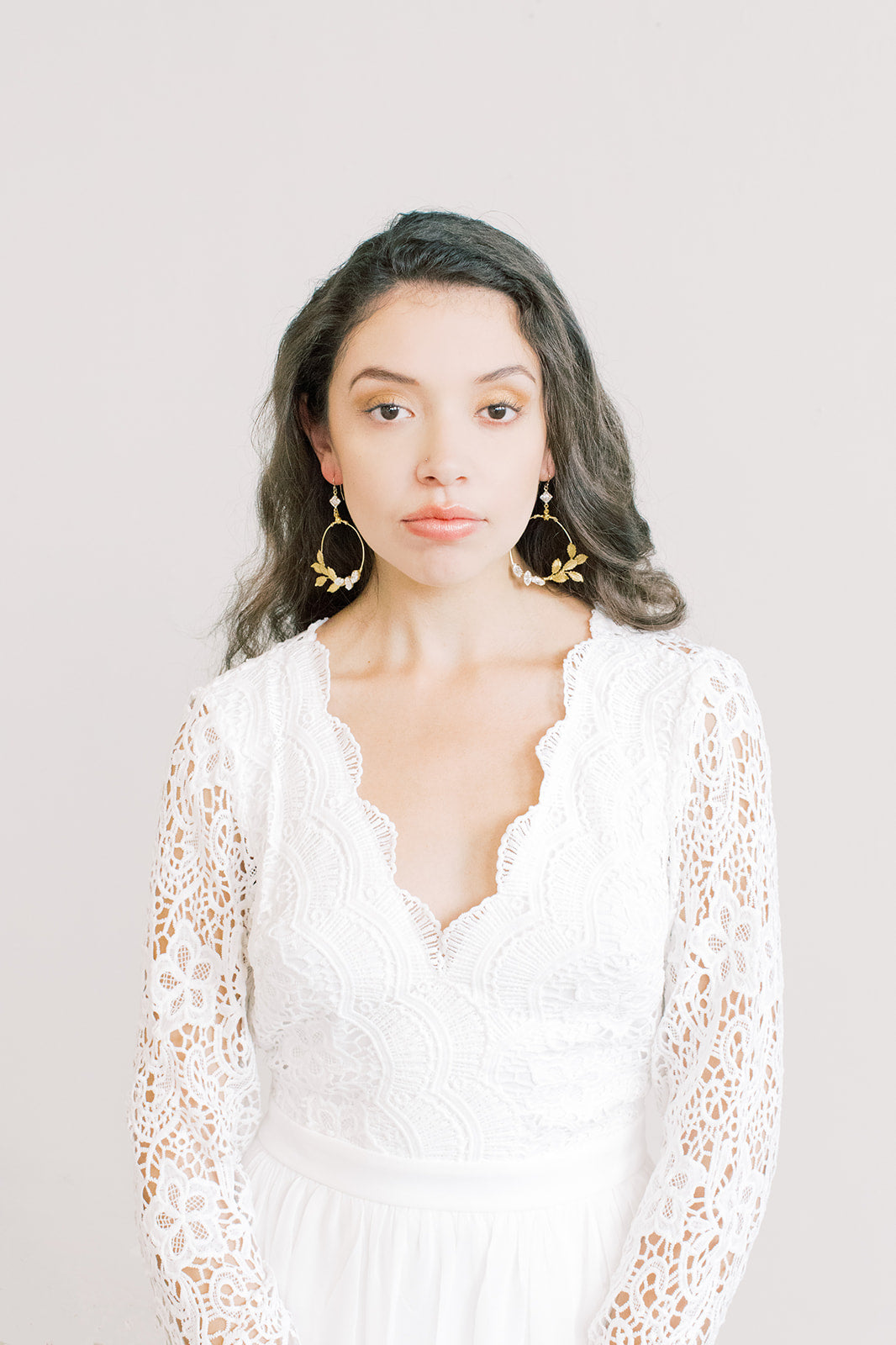 Golden Leaf Swarovski Statement Earrings