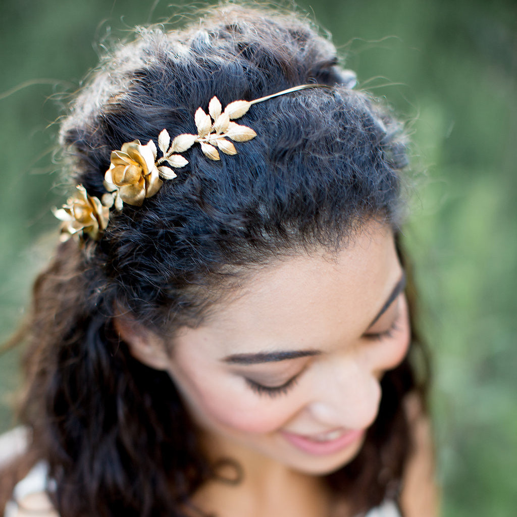 gold flower headband