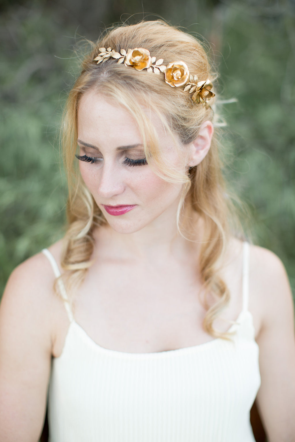 rose flower bridal crown