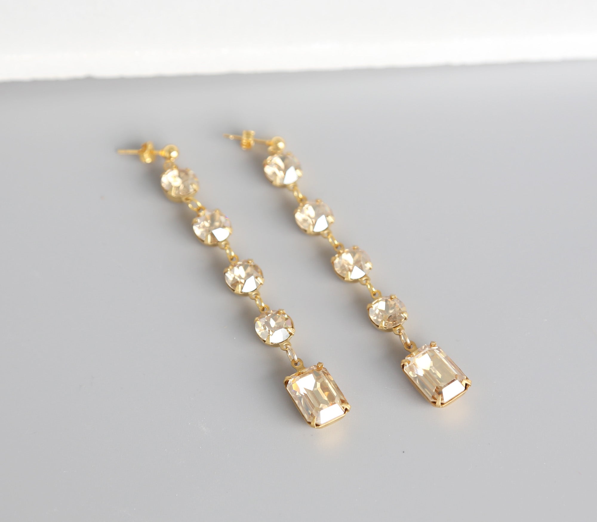 Sparkling Golden Dangle Earrings