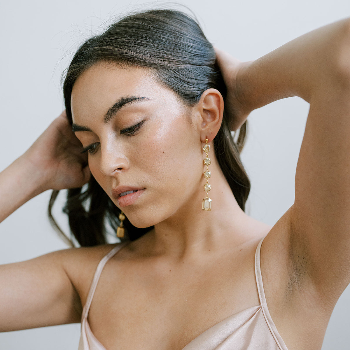 Sparkling Golden Dangle Earrings