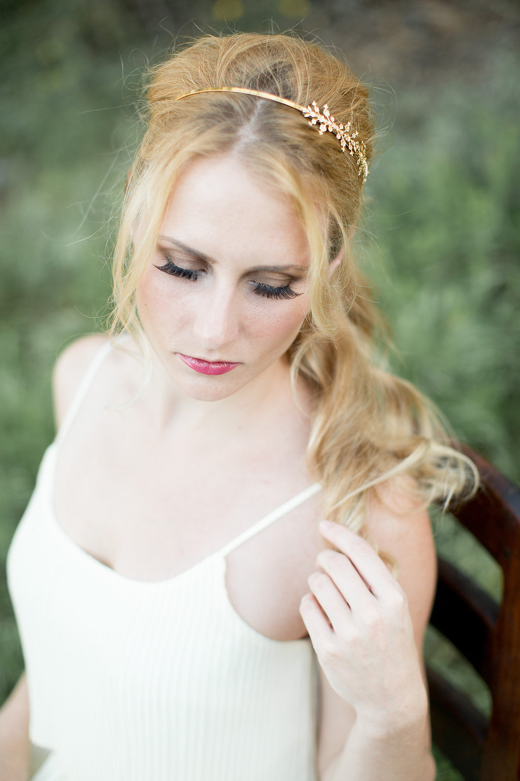 gold bridal headband