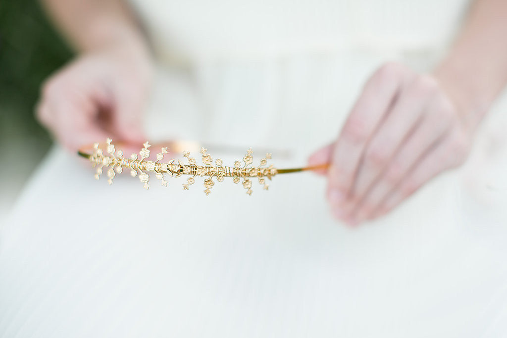 gold flower headband