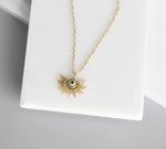 Sunrise Necklace, Gold Necklace, Sunburst, Gold Chain, Luminous Collection