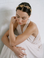 Lace Flower Crown, Hairpiece, Wedding Accessory, Bridal, Gold Wedding Head Piece, Hair Accessories, Headband