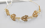 Lace Flower Crown, Hairpiece, Wedding Accessory, Bridal, Gold Wedding Head Piece, Hair Accessories, Headband