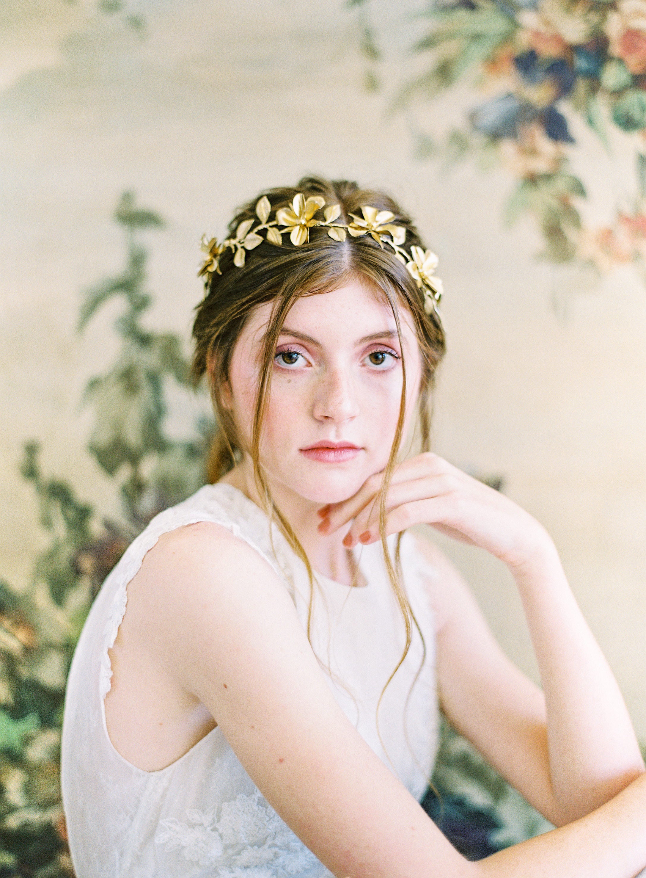 gold flower crown