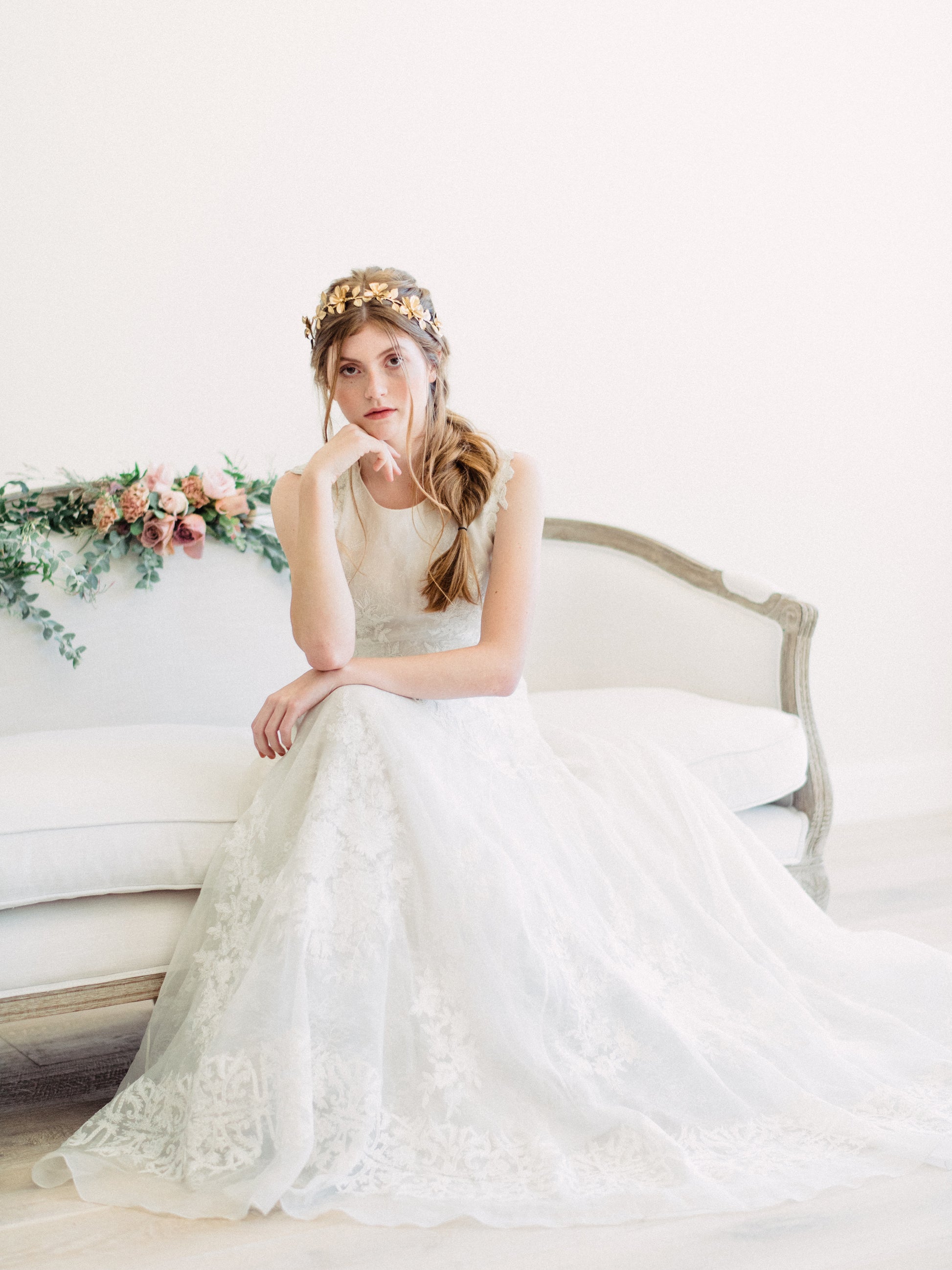 daffodil flower wedding bridal crown
