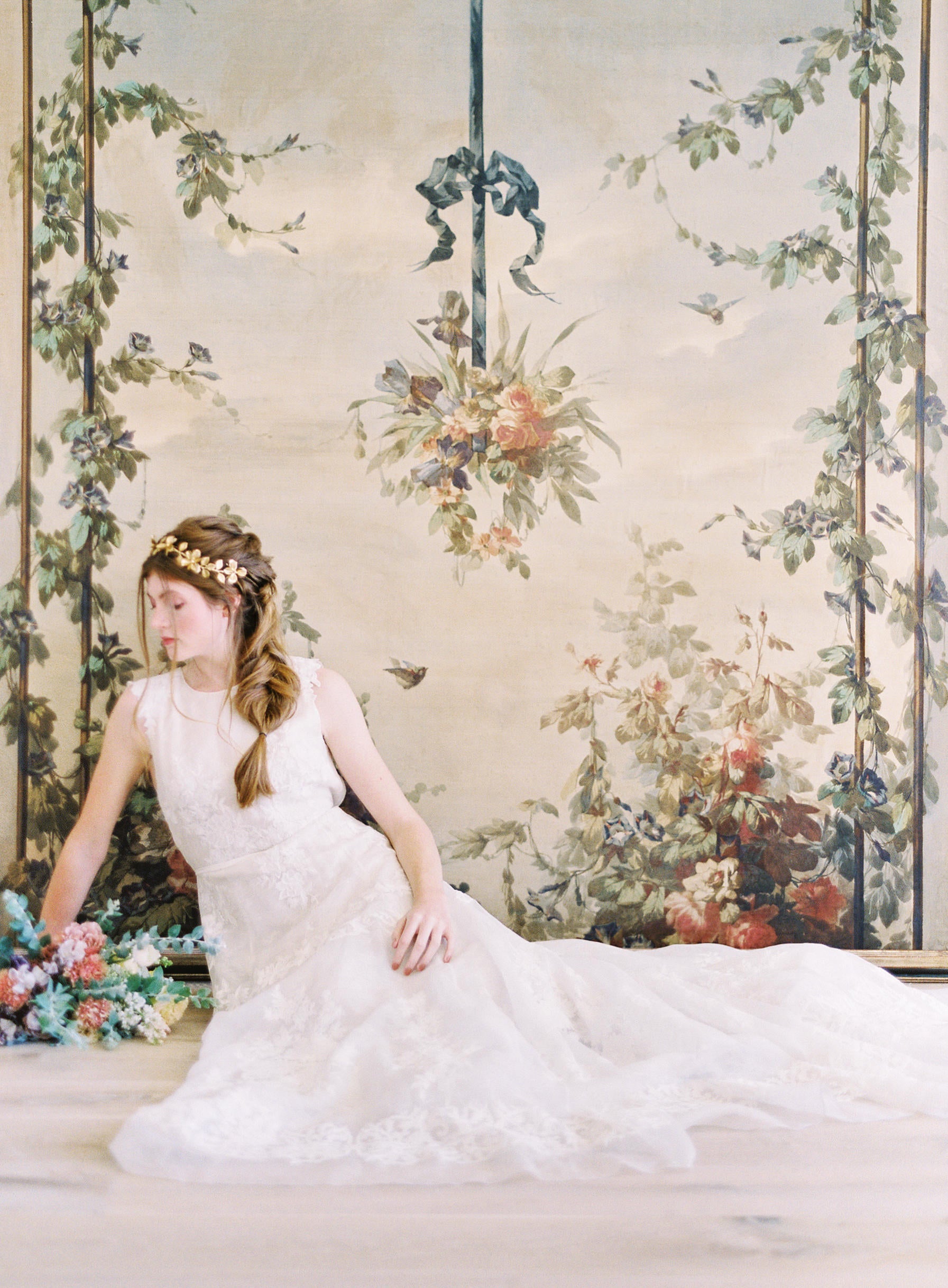 gold wedding headband
