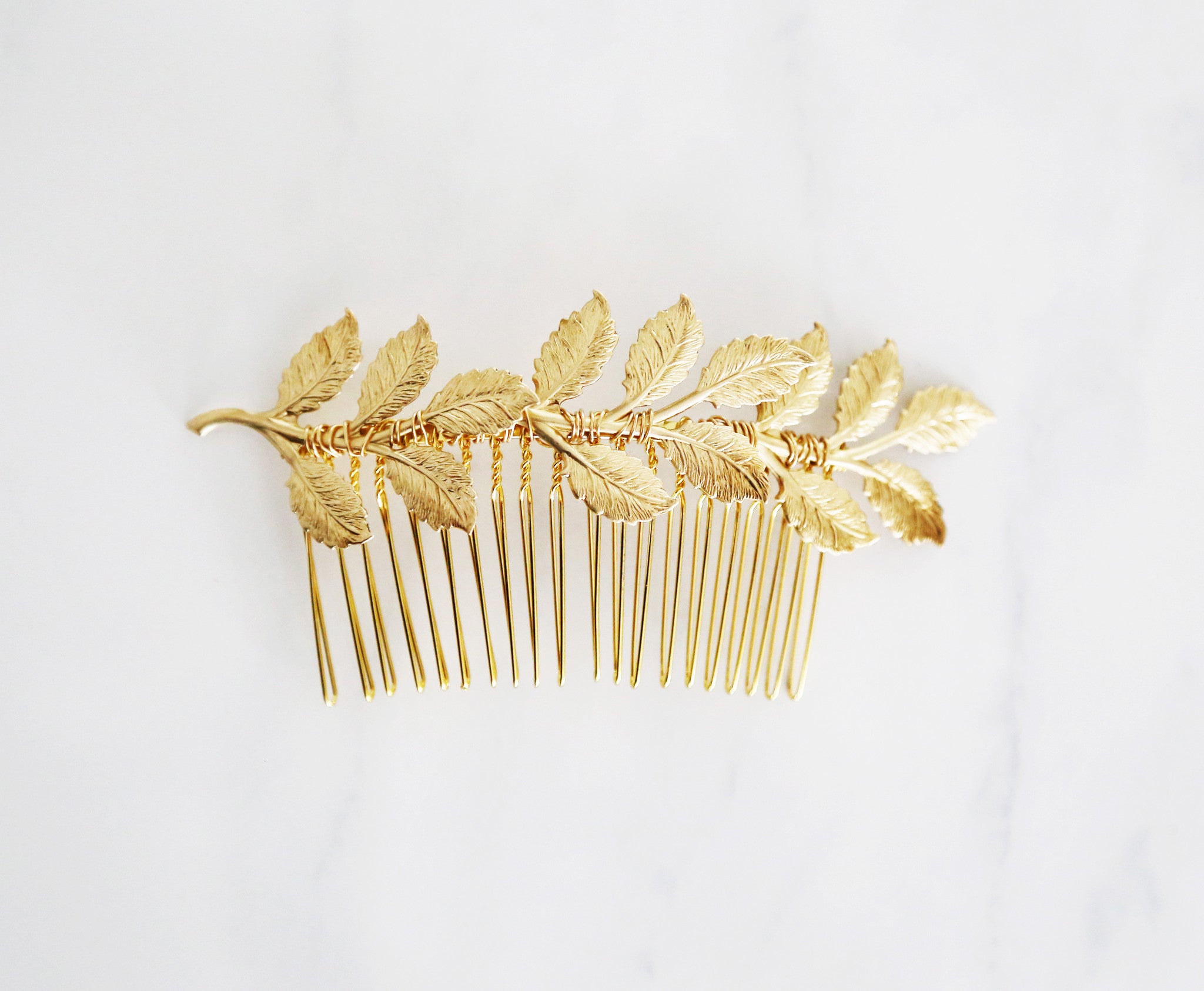 gold bridal comb