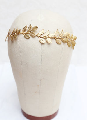gold leaf bridal crown