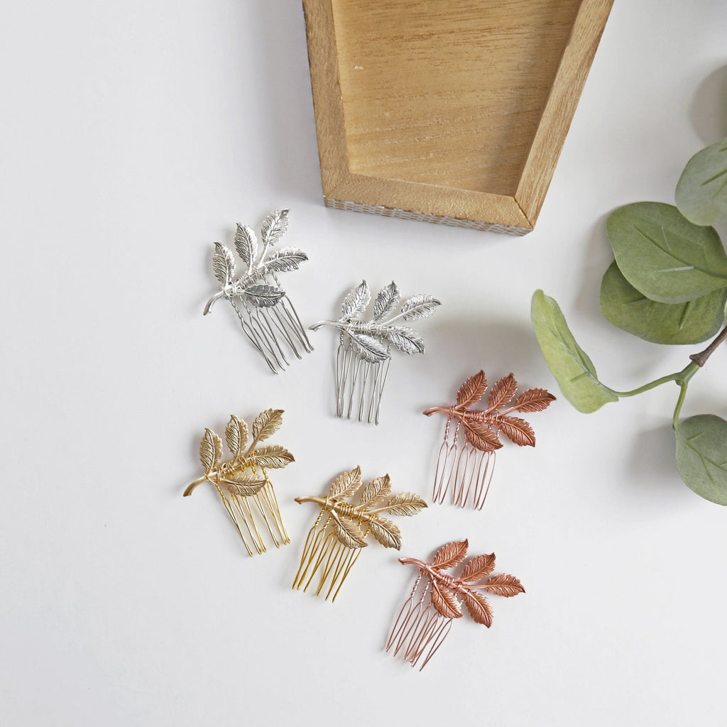 leaf bridal hair combs