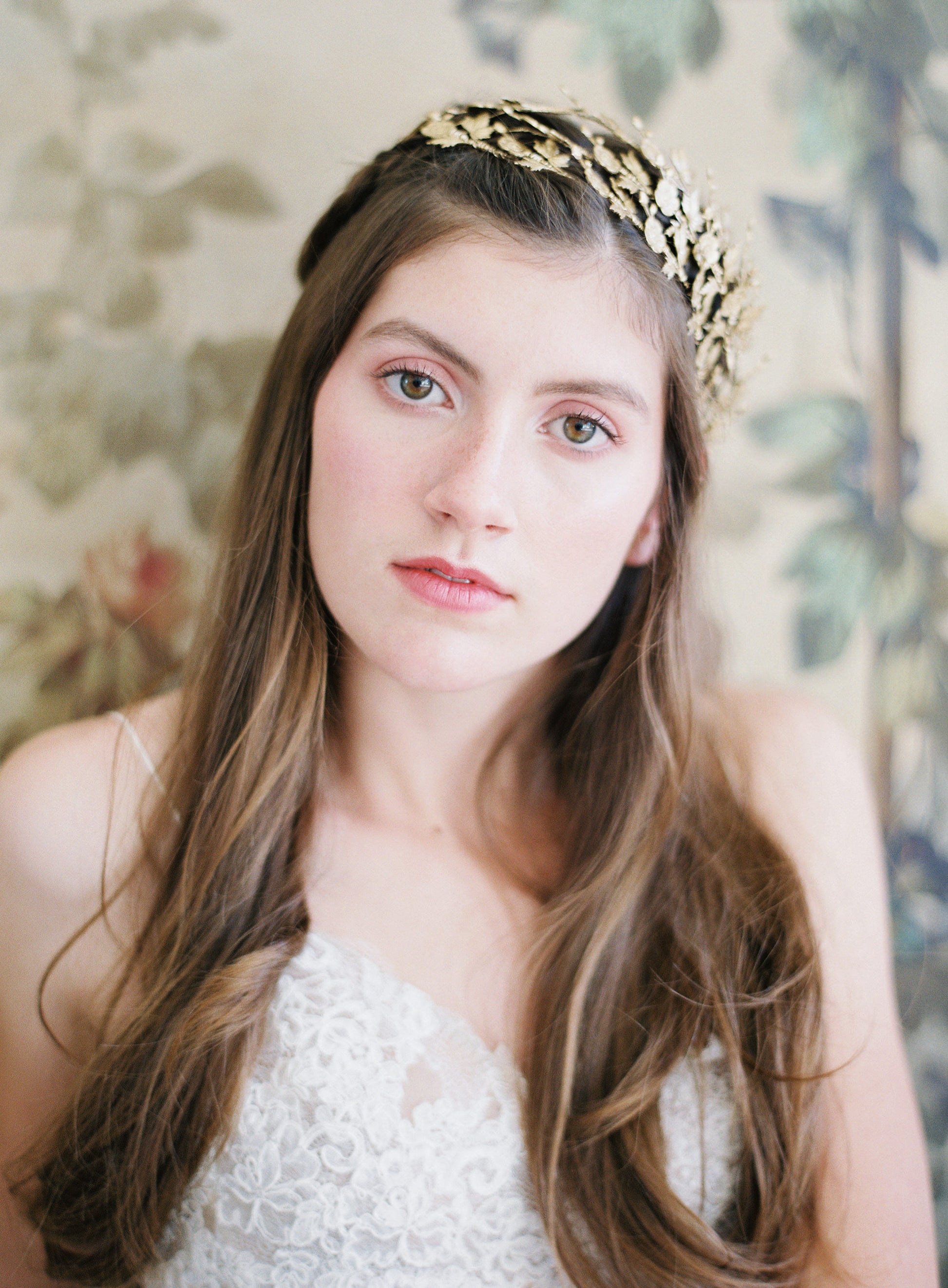 gold flower crown