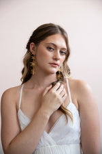 Goldie - Large Golden Flower Statement Earrings