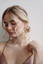 Goldie - Large Golden Flower Statement Earrings