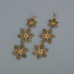 Goldie - Large Golden Flower Statement Earrings
