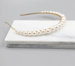 Large Pearl Headband, Crown, Hairpiece, Wedding Accessory, Bridal, Gold Wedding Head Piece, Hair Accessories, Headband