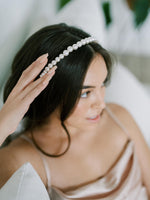 Large Pearl Headband, Crown, Hairpiece, Wedding Accessory, Bridal, Gold Wedding Head Piece, Hair Accessories, Headband