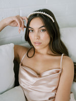 Large Pearl Headband, Crown, Hairpiece, Wedding Accessory, Bridal, Gold Wedding Head Piece, Hair Accessories, Headband