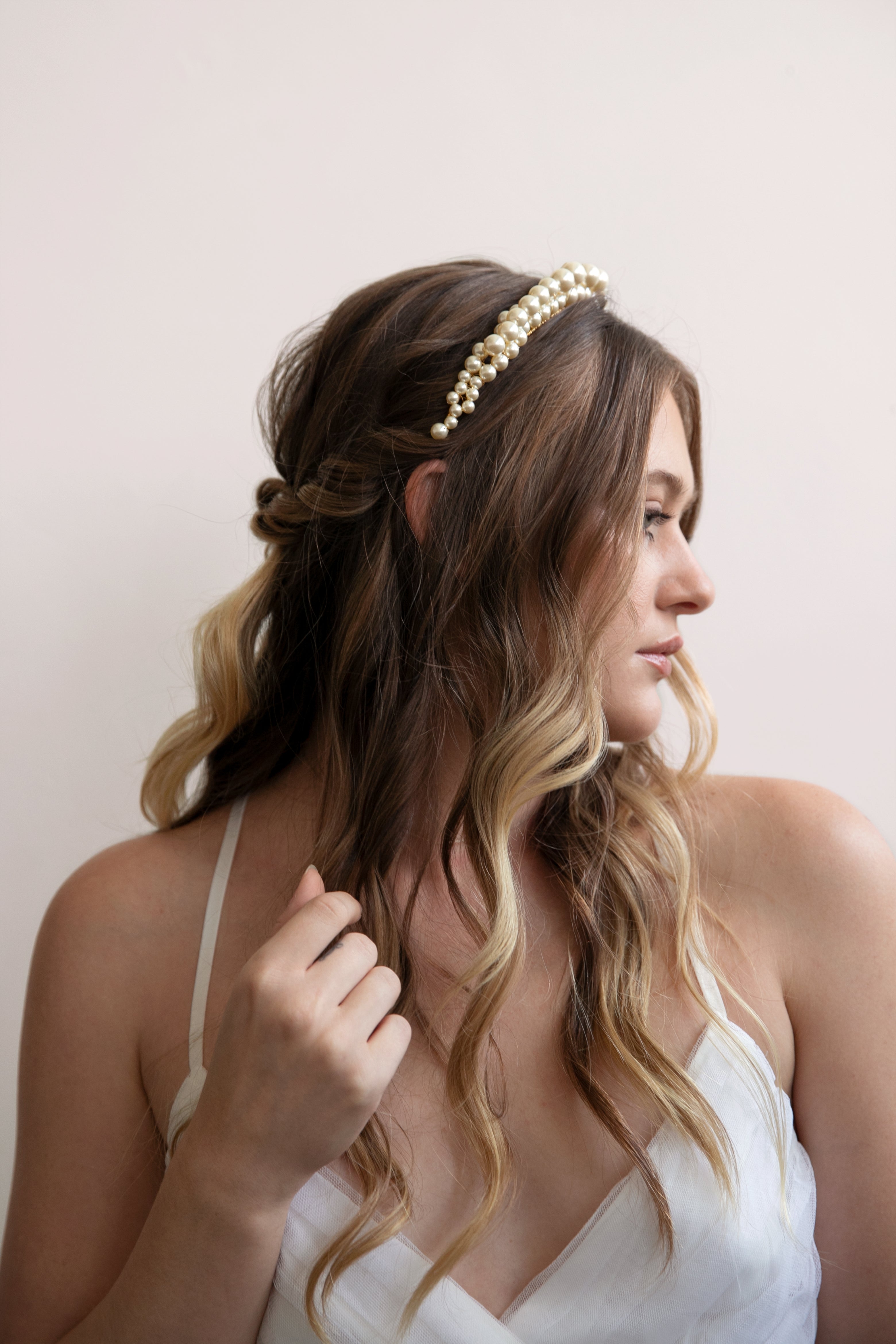 Vivian - Large Pearl Tiara, Headband, Crown