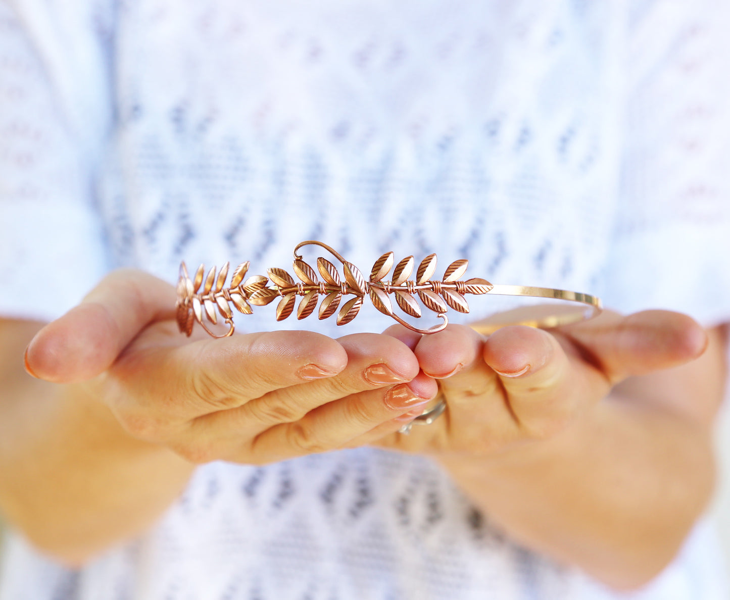 rose gold bridal headband