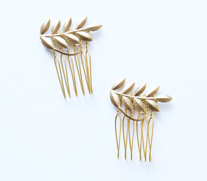 laurel leaf wedding comb