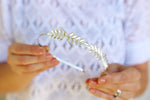 silver laurel leaf headband