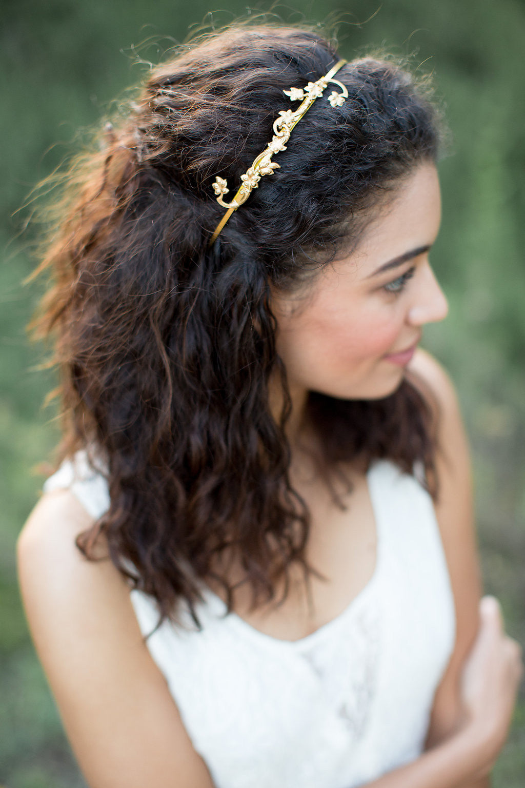 gold flower headband