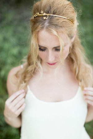 gold flower headband