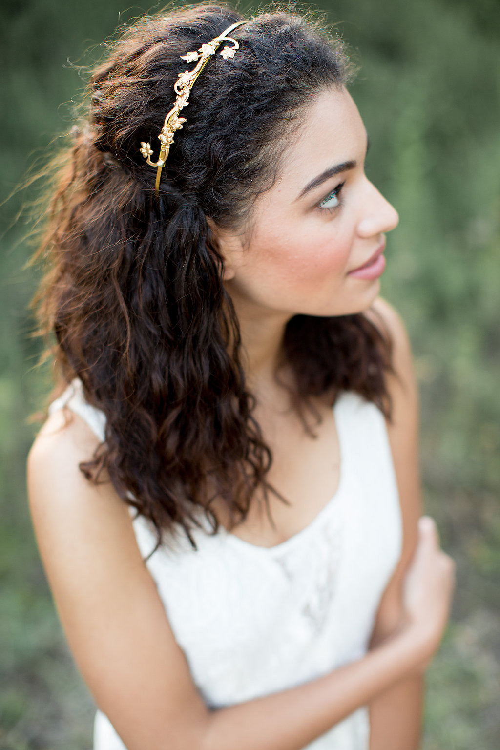 gold flower headband