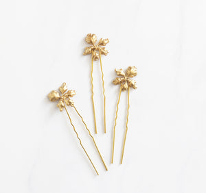 gold hair pins