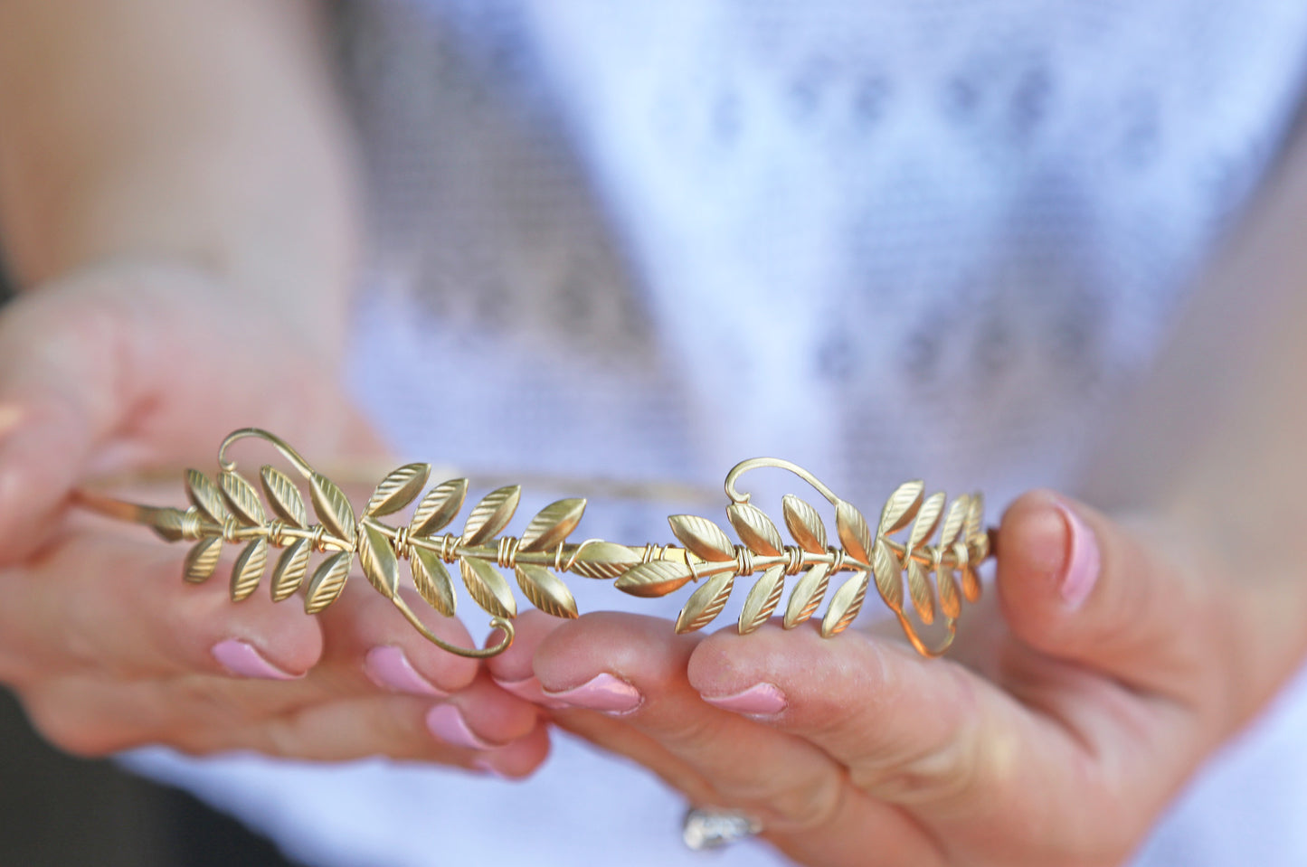 gold wedding headband
