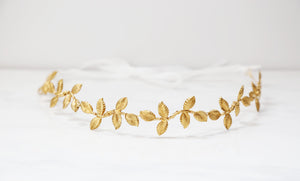 gold wedding leaf crown